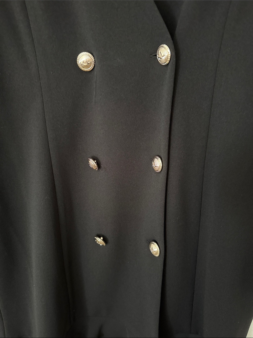 Karl Lagerfeld Black Double-Breasted Dress with Gold Buttons - Picture 3 of 5